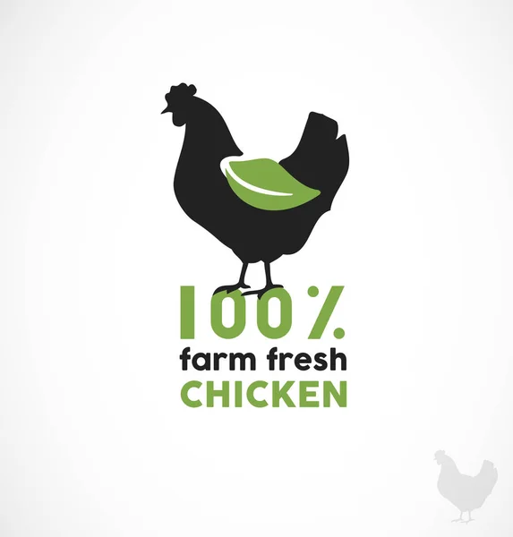 Farm Fresh Chicken Icon Logo Illustration Vector Moderno 100 Carne — Archivo Imágenes Vectoriales