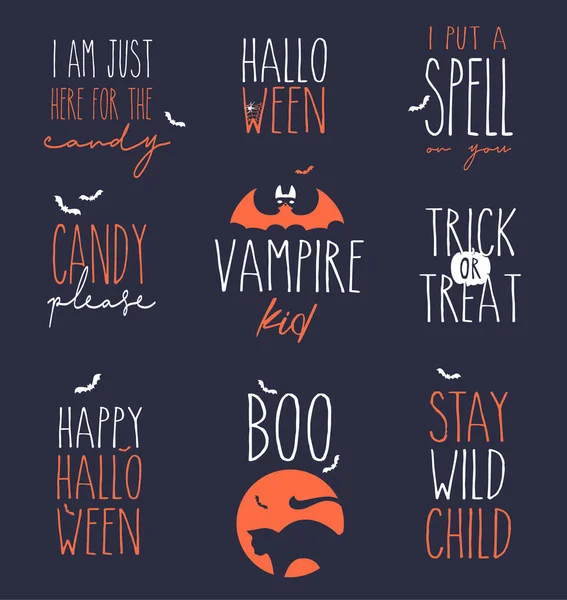 Cute Halloween Design Elements Set Halloween Design Template Greeting Card — Stock Vector