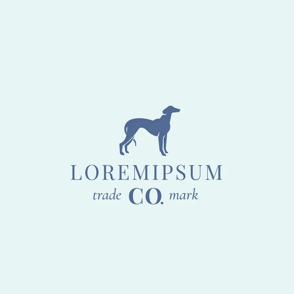 Nobreza Hound Abstract Vector Sign, Emblema ou modelo de logotipo. Silhueta de cão Greyhound elegante com tipografia retro elegante . —  Vetores de Stock