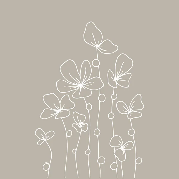 Рисование Векторной Линии Цветы Розовом Фоне Минимальная Открытка Дизайна Ботанический — стоковый вектор