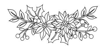 Noel süsü, kompozisyon bitkileri, köknar dalları. karala