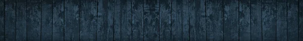 Mörkblå Grunge Bakgrund Lång Banner Med Vintage Trästruktur Marinblå Gamla — Stockfoto