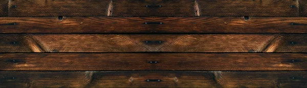 Stare Drewniane Tło Drewniana Ściana Ciemne Drewniane Deski Szeroki Sztandar — Zdjęcie stockowe