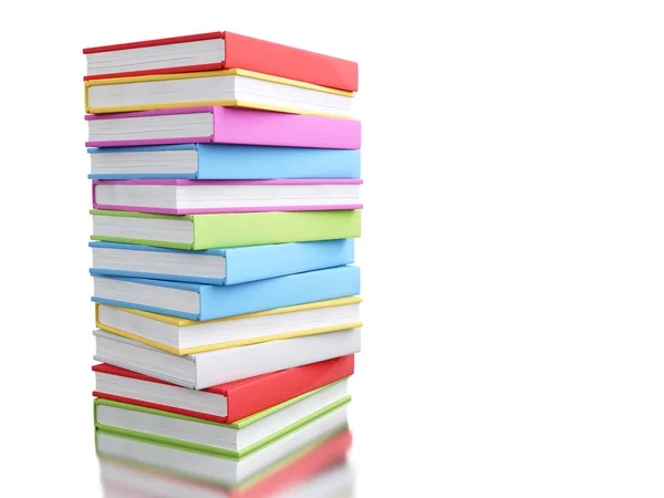 Ilustração Uma Pilha Livros Coloridos Conceito Educação Fundo Branco Isolado — Fotografia de Stock