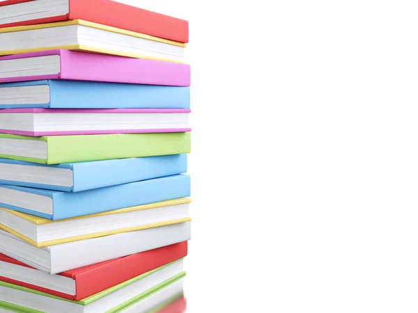 Ilustração Uma Pilha Livros Coloridos Conceito Educação Fundo Branco Isolado — Fotografia de Stock