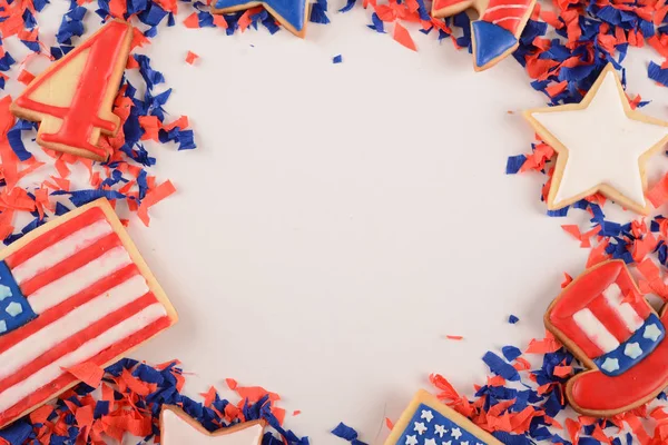 Achtergrond Van Patriottische Confetti Van Juli Independence Day Concept Geïsoleerde — Stockfoto