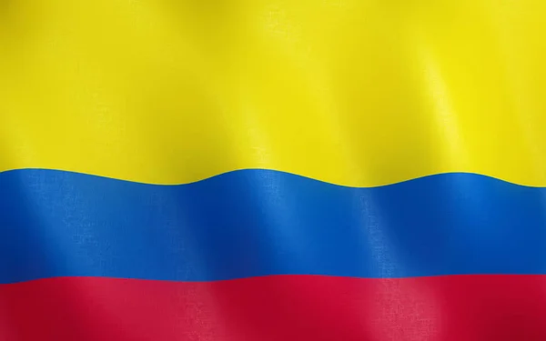 Ilustração Bandeira Colômbia Acenando Vento — Fotografia de Stock