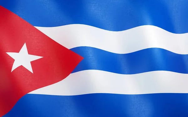 Ilustración Bandera Cuba Ondeando Viento —  Fotos de Stock