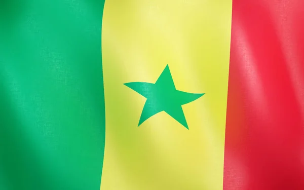 Ilustración Bandera Senegal Ondeando Viento —  Fotos de Stock