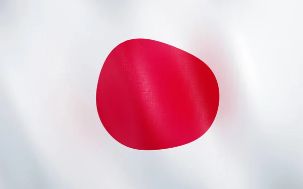 Ilustración Bandera Japón Ondeando Viento — Foto de Stock