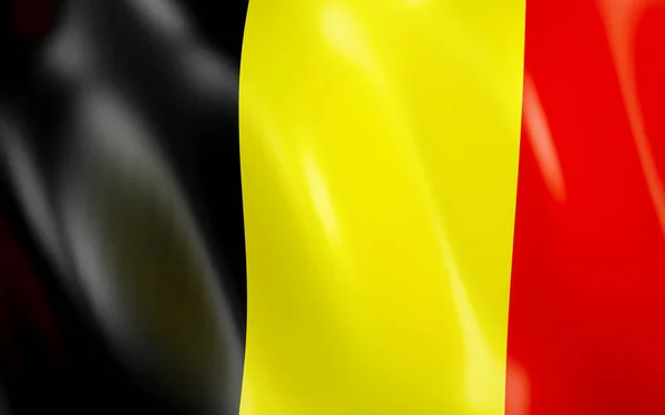 Illustration Flagge Belgiens Weht Wind — Stockfoto