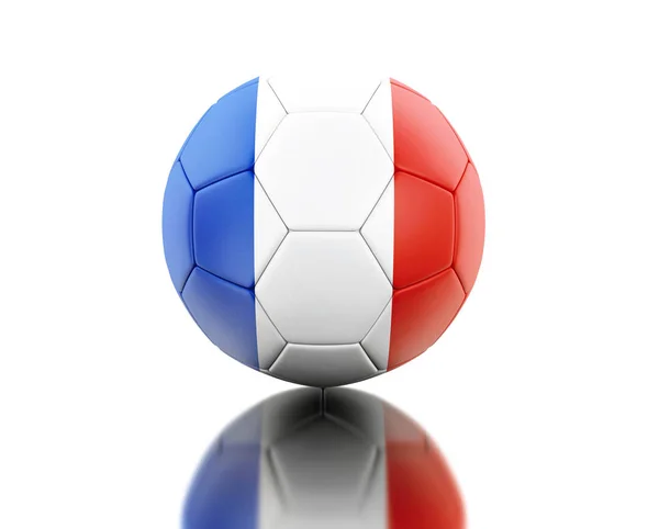 Ilustracja Piłka Nożna Flagą Francji Pojęcie Sportu Białym Tle — Zdjęcie stockowe