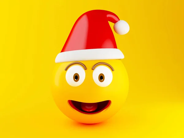 Ilustración Iconos Emoji Navidad Con Sombrero Rojo Santa Claus Concepto —  Fotos de Stock