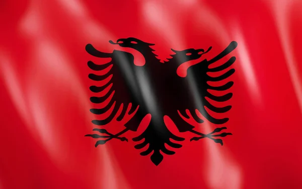 Illustratie Vlag Van Albanië Wuiven Wind — Stockfoto