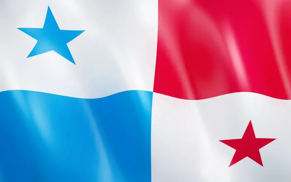 Ilustración Bandera Panamá Ondeando Viento —  Fotos de Stock