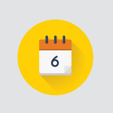Vektör çizim. Takvim günü 6. Takvim simgesini.