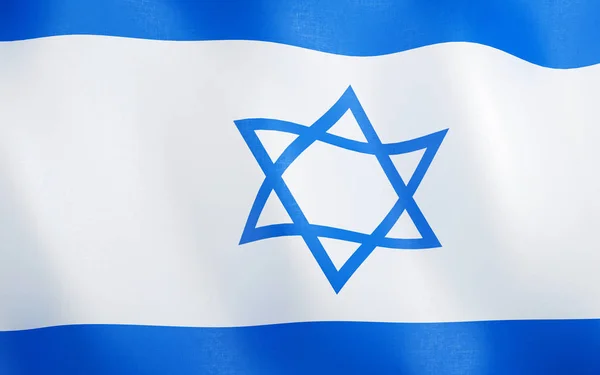 Ilustración Bandera Israel Ondeando Viento — Foto de Stock