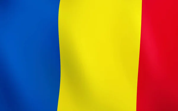 Illustrazione Bandiera Della Romania Sventola Nel Vento — Foto Stock