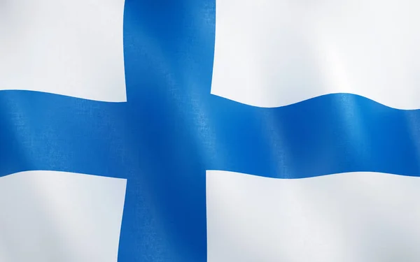 Illustration Flagge Finnlands Weht Wind — Stockfoto