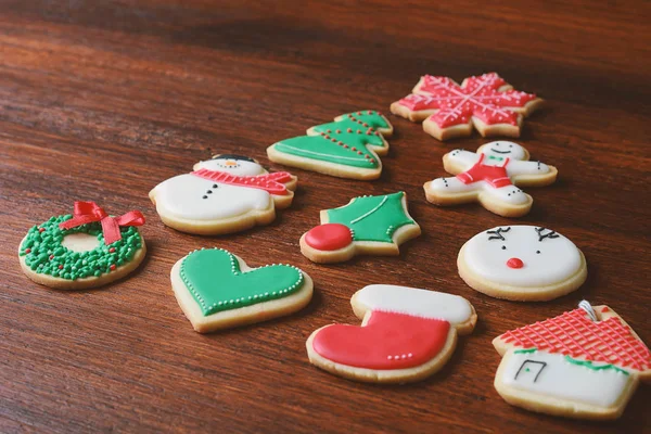 Zblízka Pohled Vánoční Strom Vyrobený Cookies Vánoční Koncept — Stock fotografie