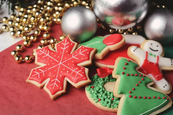 Biscoitos Natal Com Decoração Festiva — Fotografia de Stock