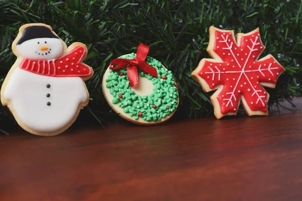 Biscoitos Natal Com Decoração Festiva — Fotografia de Stock