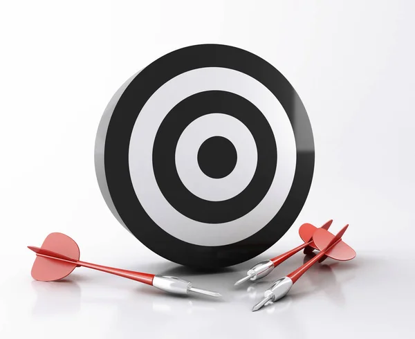 3d illustration. Black target with arrows. Success in business concept.