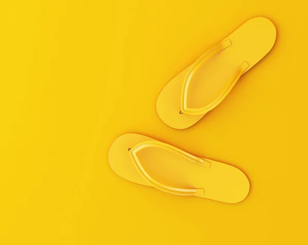 Illustration Tongs Sur Fond Jaune Concept Été — Photo