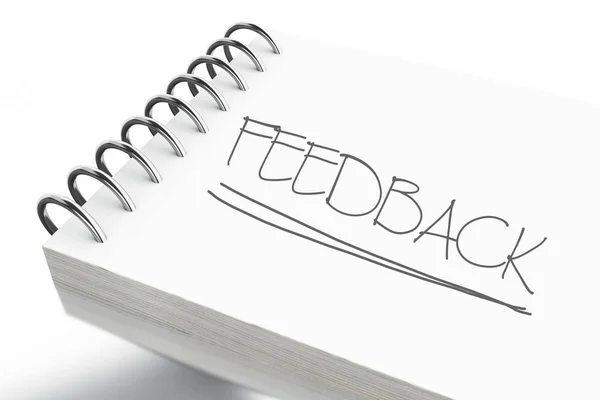 Illustration Bloc Notes Spirale Rétroaction Concept Entreprise Fond Blanc Isolé — Photo