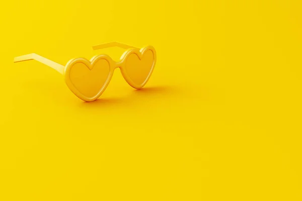 Ilustracja Wirydarz Góry Żółte Okulary Żółtym Tle Koncepcja Lato — Zdjęcie stockowe