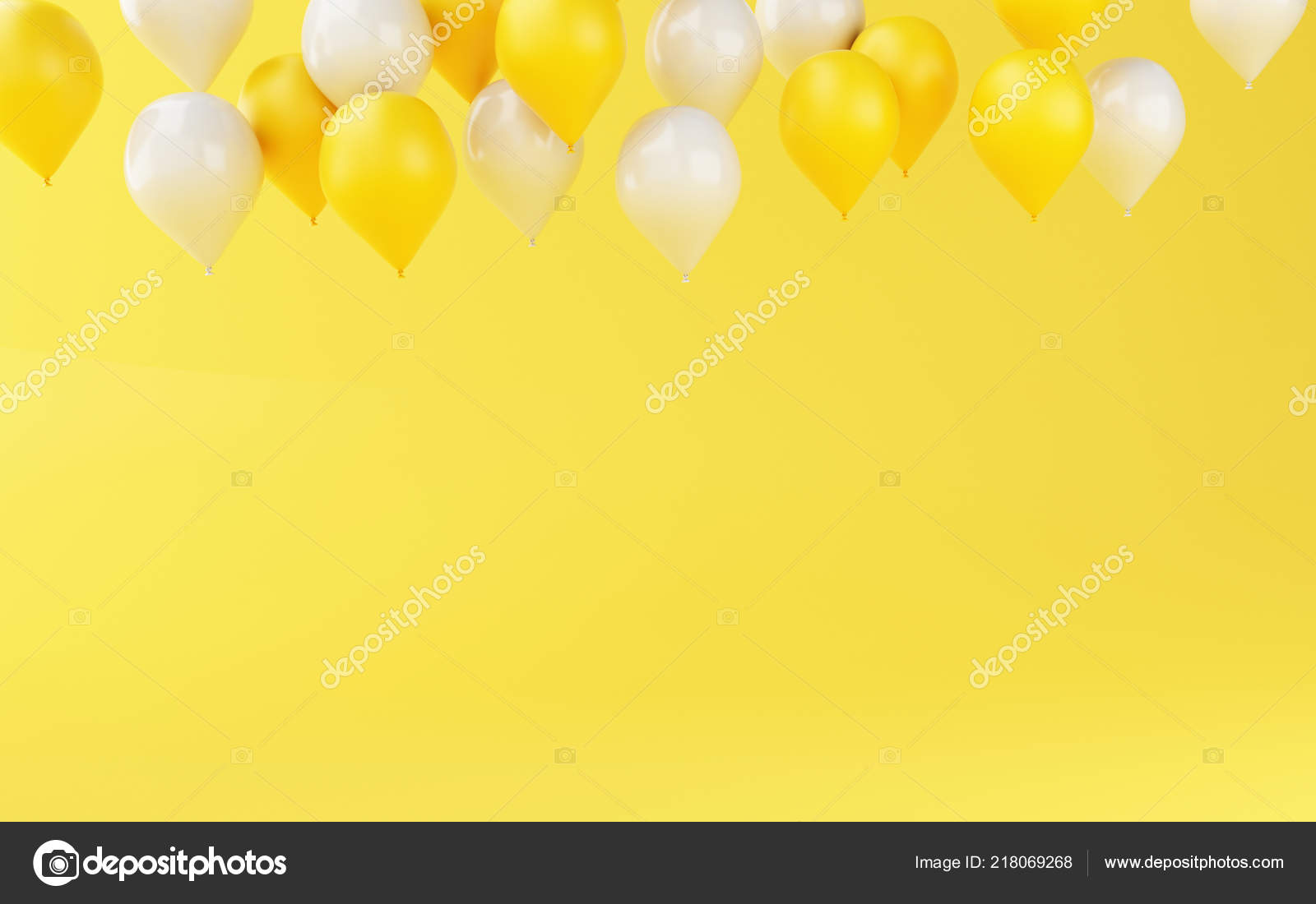 Illustration Balloons Birthday Party Decoration Yellow Background Stock  Photo by ©nicomenijes 218069268