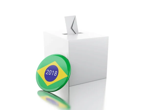 Illustration Ballot Box Pin Brazil Elections 2018 Brazil Voting Concept — Stock Photo, Image