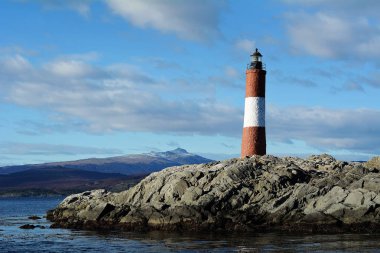 Beagle kanalı Ushuaia, Tierra del Fuego, Arjantin yılında deniz feneri.