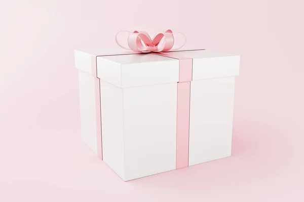 Illustration Geschenkboxen Auf Rosa Hintergrund Valentinstag Konzept — Stockfoto