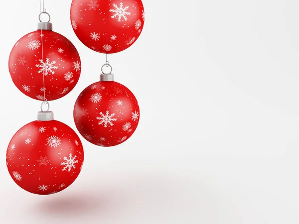 Illustrazione Palle Rosse Natale Ornamento Tradizionale Felici Vacanze Invernali Buon — Foto Stock