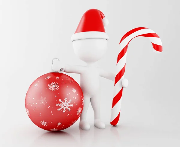 Ilustração Pessoas Brancas Papai Noel Com Decoração Natal Xmas Feriado — Fotografia de Stock