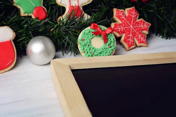 Christmas Cookies Empty Chalkboard Decorative Ornament — Stock Photo, Image
