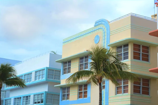 Крупный План Зданий Стиле Деко Майами Флорида — стоковое фото
