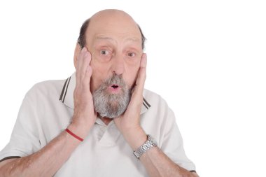 Şok komuta sizde portresi. İzole beyaz arka plan