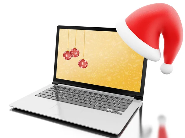 Ilustration Shopping Online Christmas Christmas Concept Isolated White Background — Stock Photo, Image