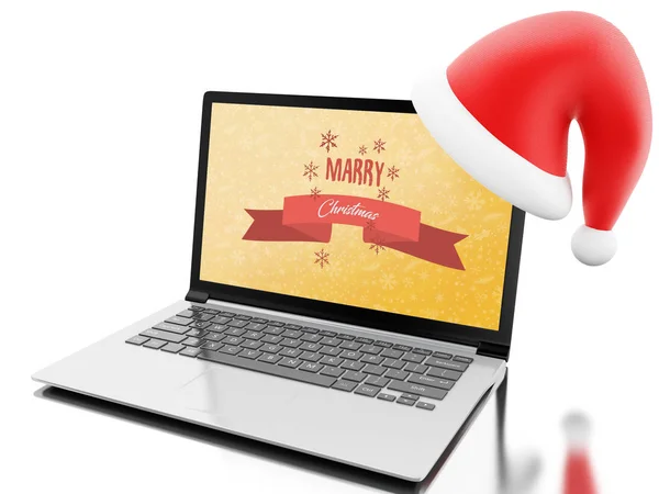 Ilustration Shopping Online För Jul Jul Konceptet Isolerade Vit Bakgrund — Stockfoto