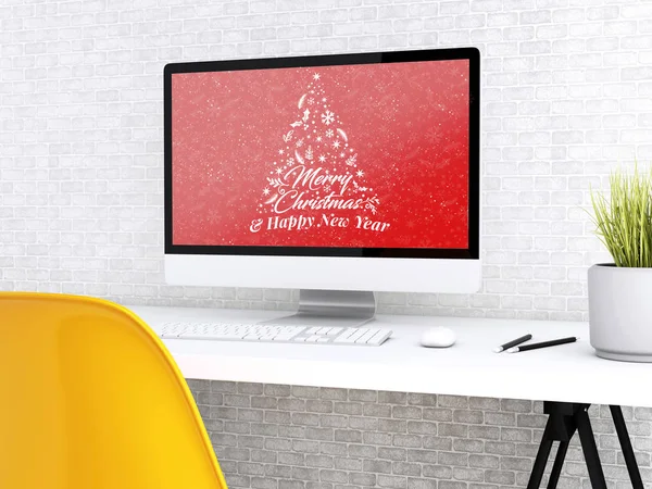 Ilustration Shopping Online Christmas Christmas Concept Isolated White Background — Stock Photo, Image