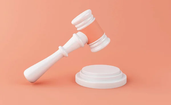 Illustration Gavel Sur Fond Rose Concept Droit — Photo