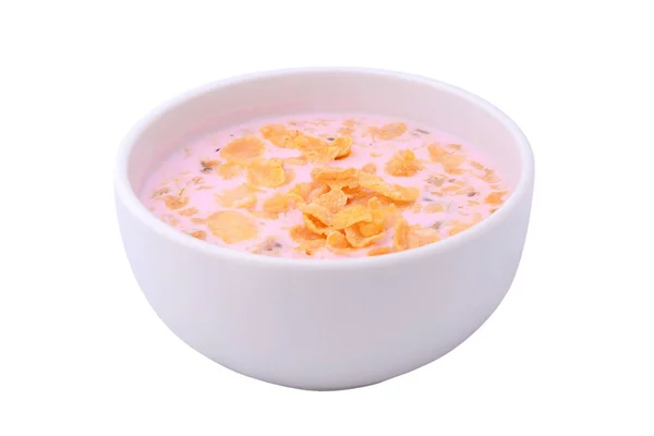 Close Van Kom Met Granen Yoghurt Gezonde Voeding Concept Geïsoleerde — Stockfoto