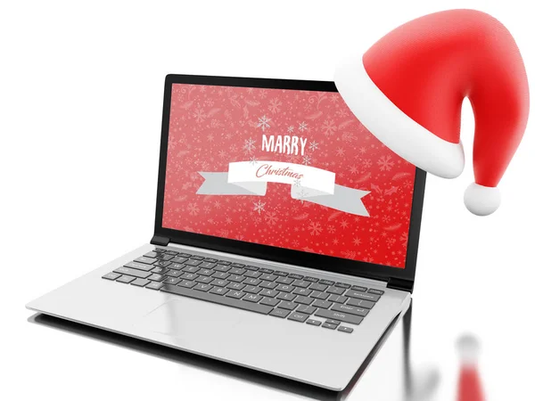 Ilustration Shopping Online Christmas Christmas Concept Isolated White Background — Stock Photo, Image