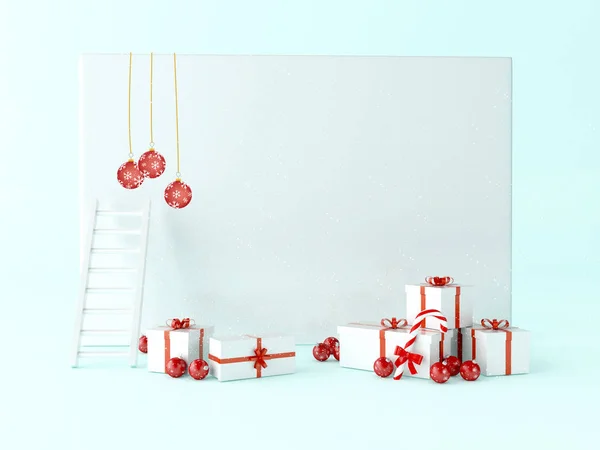 イラスト ギフト ボックス クリスマス装飾クリスマス カードの挨拶 クリスマス休暇の概念 — ストック写真