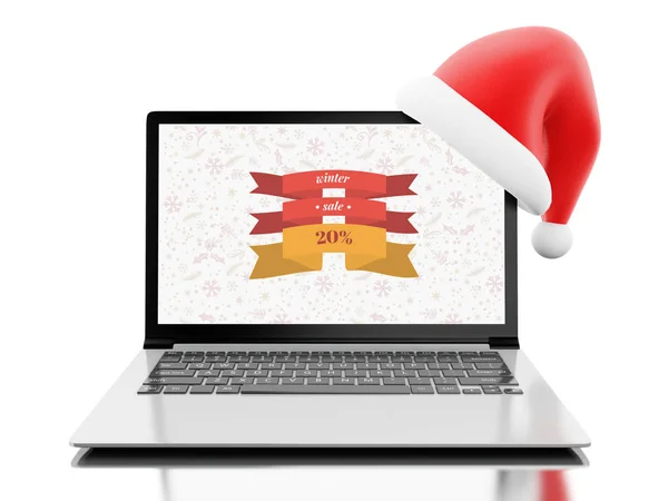 Ilustrační Online Nakupování Vánoce Vánoční Koncepce Izolované Bílé Pozadí — Stock fotografie