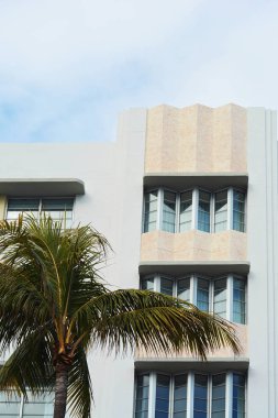 Miami, Florida'da Art Deco binaların yakın çekim detay