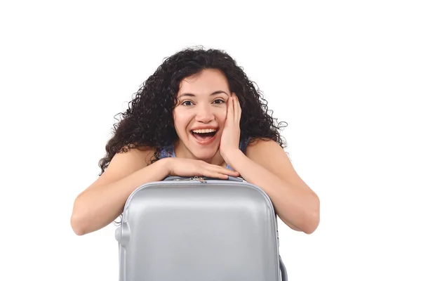 Retrato Una Joven Hermosa Mujer Soñando Con Vacaciones Concepto Viaje —  Fotos de Stock