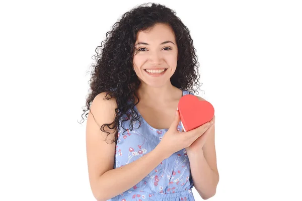 Portrait Beautiful Latin Woman Holding Red Paper Hearts Love Concept Royalty Free Stock Photos